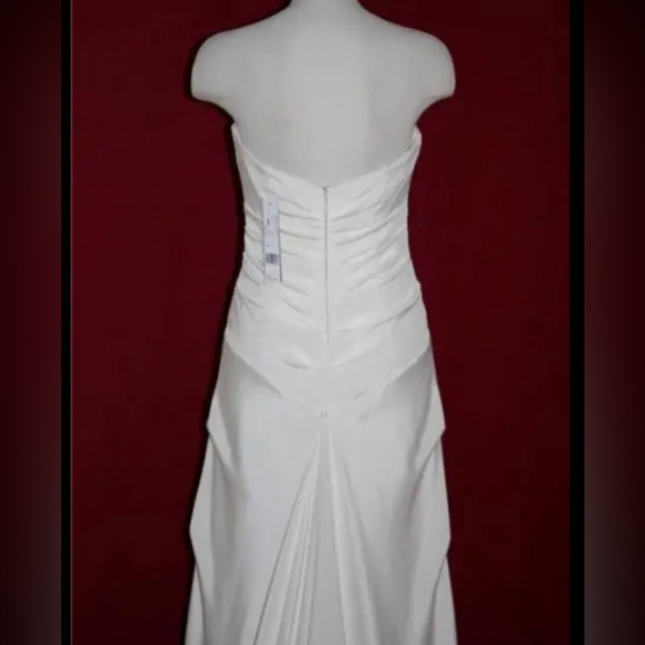 NICOLE MILLER SILK STRAPLESS RUCHED BRIDAL WEDDING GOWN DRESS $1265 FP0001 - Picture 9 of 10
